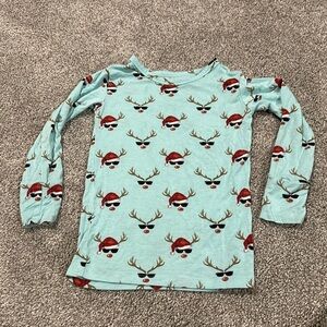 Posh Peanut Rudy Print Christmas Rudolph the reindeer pajama top only‎ 3T